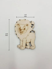 American Elm 12 Pcs Wooden Lion Cutouts Jungle Animal MDF Shapes for DIY Crafts, Animal Theme Wood for Kids