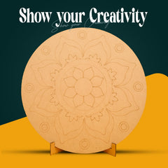 American Elm Pack of 3 Pre Marked Wooden Boards for Lippan, Mandala, Madhubani Art DIY Painting Craft Kit & Wall Art