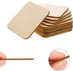 American Elm Square Natural Blank Wood Squares Round Corners Wooden Cutouts for DIY Crafts