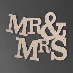 Cliths Mr & Mrs Wood Cutout MDF Wedding Sign for Couple Decor & Gifts 2.7mm Thick
