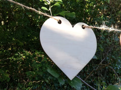 Cliths Wooden Heart Bunting Natural Wood Cutouts Twine for Wall Decor DIY Crafts & Gifts