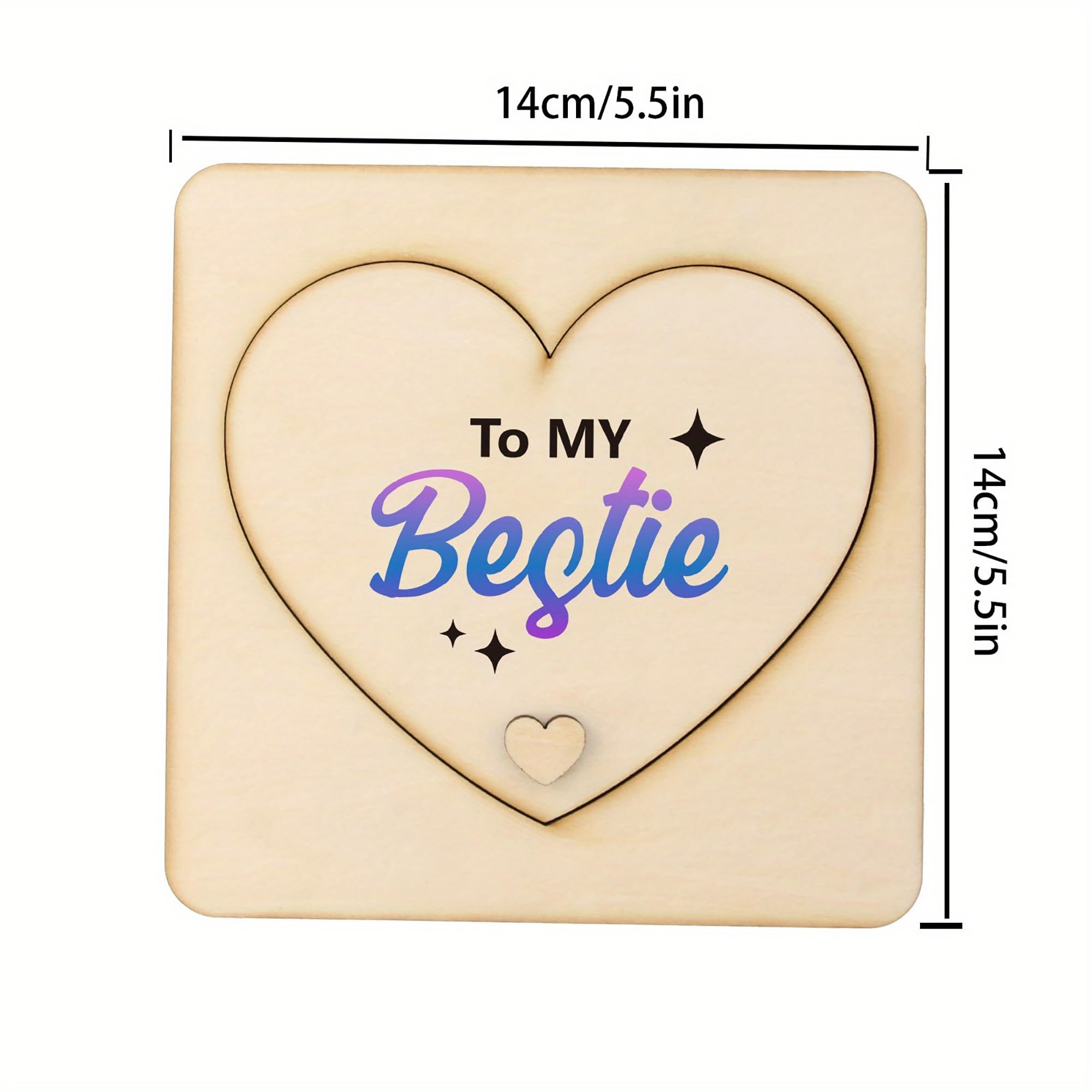 two piece heart shaped wood décor