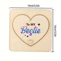 two piece heart shaped wood décor