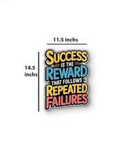 American Elm Motivational Wall Quote Success Is the Reward That Follows Repeated Failures MDF Wall Art for Office, Home
