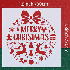 Christmas-themed design with 'Merry Christmas' text and festive elements on a white background, with dimensions indicated.