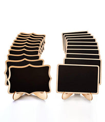 Set of small blackboards with stands on a white background