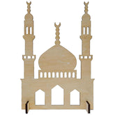 Cliths Wooden Mosque Standing Display Ramadan Eid Home Decor Islamic Art Decoration