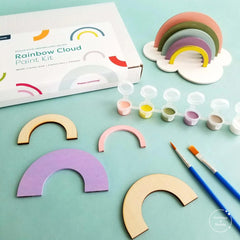 American Elm Wooden Rainbow Paint Kit DIY Kid Craft, Birthday Gift, Baby Shower Activity, Party Favor, Rainbow Decor, Lasercut Wood