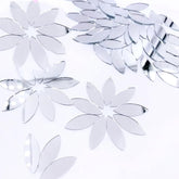 Cliths 150 Pcs Non Adhesive Acrylic Petal Shape Silver Mirror DIY Craft Project for Scrapbooking Card Making