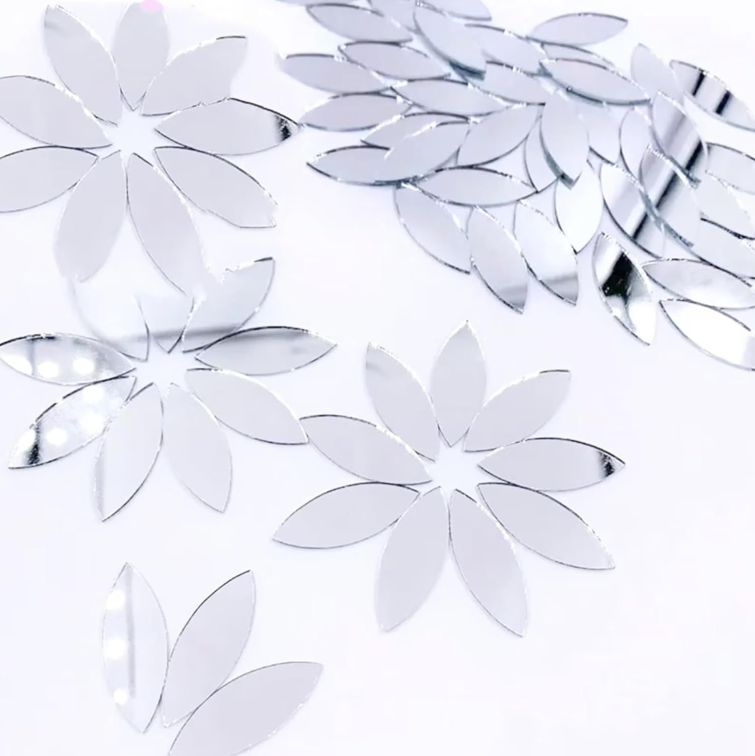 non adhesive acrylic mirror petal shapes for scrapbooking and card making