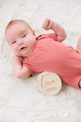 wooden milestone cards