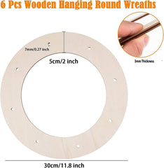 Cliths Wooden Wreath Frames for Crafts MDF Hoop Rings DIY Floral Decor Pack of 6 or 12 Home Wall Decorations