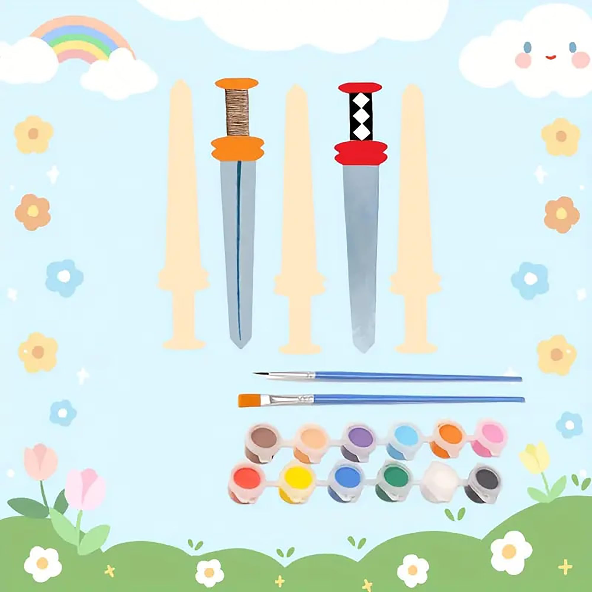 Children's build-your-own wood sword craft set