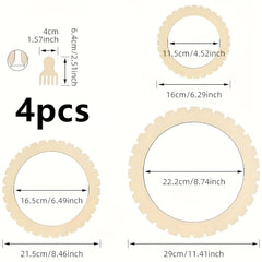 Cliths 4 Pcs Round Knitting Set Craft Circles DIY Crochet Yarn Organizer Knitter Gift DIY Crochet Base