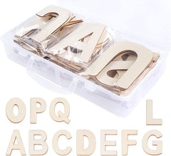Set of wooden letters in a clear plastic case with additional letters displayed below.