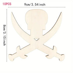 unfinished 10pcs wooden crossed swords cutouts for diy crafts