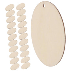 Cliths Pack of 20 Wood Earring Blanks Teardrop & Oval Shapes Pine MDF Pendants for DIY Jewelry Making Craft Supplies