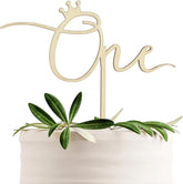 American Elm First Birthday Cake Topper Wooden Baby Photo Booth Props MDF Party Decorations