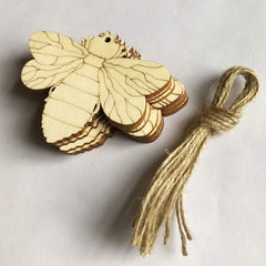 Cliths 25 Pcs Bee Wood Cutouts DIY Craft Shapes for Spring Decor, Unfinished MDF Wood Discs for Party Ornaments