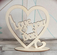 wooden heart cutout for dad