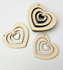 American Elm Pack of 48 Wooden Heart Cutouts MDF Craft Blanks for DIY Earrings, Valentine Decor, Jewelry Making & Painting