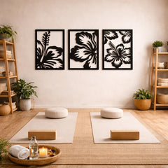 minimalist botanical wall panels