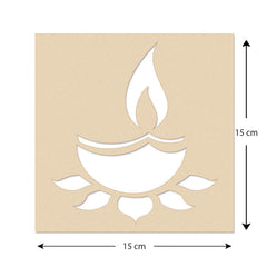 Cliths Wooden Rangoli Set for Diwali DIY Décor Flower & Diya Design Cutouts for Painting, Home Decoration, Festival Crafts