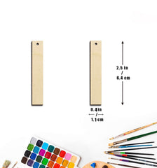 Cliths 50 Pcs Rectangular Wood Earring Blanks Unfinished MDF Jewelry Making Kit for DIY Crafts (Lightweight, Beige)