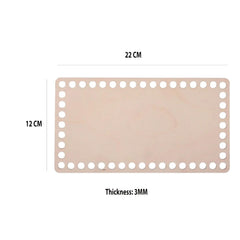 Cliths 3 Pcs Rectangle Wooden Basket Base MDF Crochet Bag Bottom for DIY Knitting, Weaving Craft Blanks