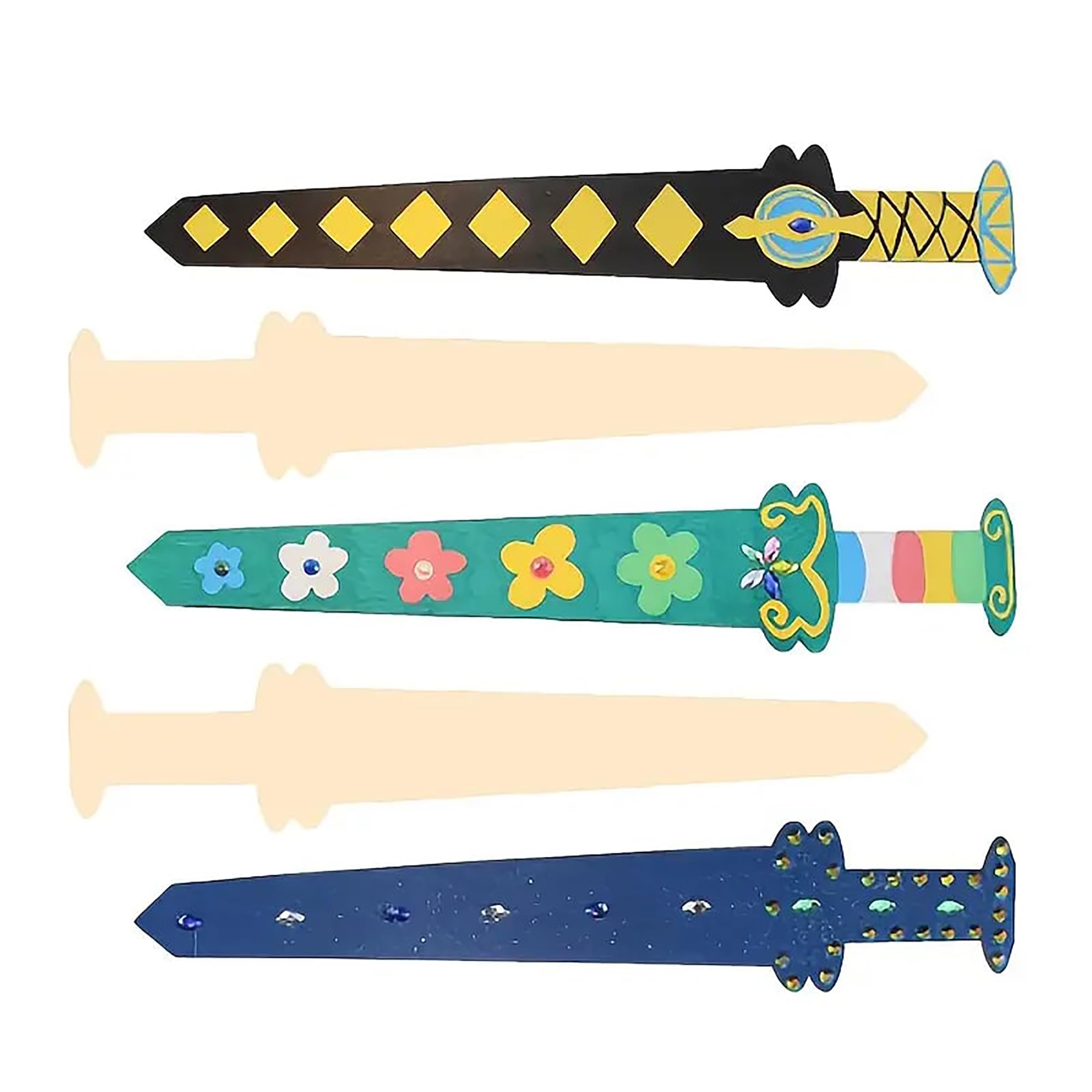 Paintable wooden toy sword blanks for creative play