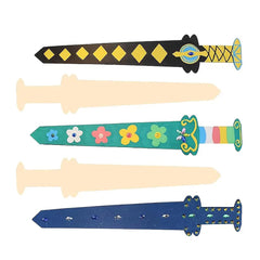 Paintable wooden toy sword blanks for creative play