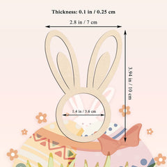 Cliths 10 Pcs Easter Wood Napkin Rings Bunny Ear Shaped Place Card Holders for Spring Table Decor