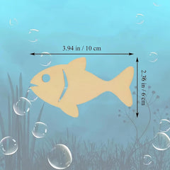 Cliths Wooden Fish Shape Cutouts Craft Base for Painting DIY Ocean Theme