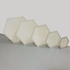 Cliths 5 Piece Hexagonal Wooden Basket Base Crochet Bottom Shapers MDF for DIY Crafting
