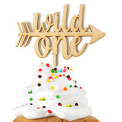 Jungle inspired wood cake topper for a child's first celebration