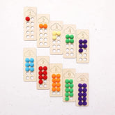 Cliths Montessori Wooden Bead Board Color Sorting & Counting Toy Stacking Puzzle with Wood Pegs Educational Toddler Game