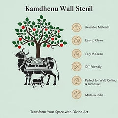 Enhance your décor with this 🐄 Kamdhenu cow stencil