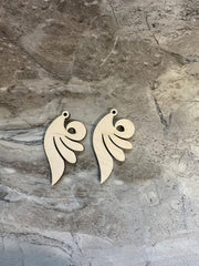 Cliths 8 Pcs Wooden Swirl Feather Earring Blanks Unfinished MDF Pendants for DIY Jewelry Making
