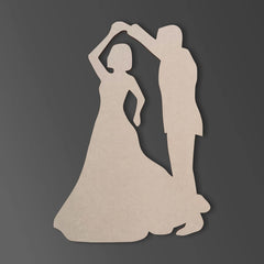 Cliths Wooden Dancing Couple Cutout MDF Wall Art for Weddings, DIY Romantic Decor & Gifts 2.7mm Thick