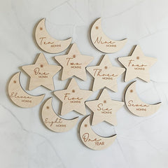 wooden milestone markers