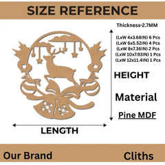 Christmas Wreath MDF DIY Art & Craft Base Mixed Cliths