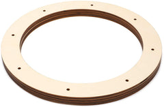 Wooden ring with a white center on a white background