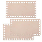 Cliths 3 Pcs Rectangle Wooden Basket Base MDF Crochet Bag Bottom for DIY Knitting, Weaving Craft Blanks