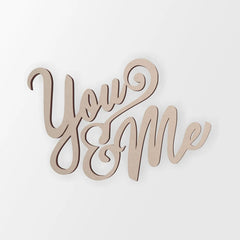 Cliths 'You & Me' Wooden Cutout MDF Unfinished Word Sign for Wedding DIY Couple Gifts & Wall Art 2.7mm Thick