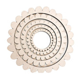 American Elm Scallop Circle Weaving Looms Set of 5 Wooden Hoops for Fiber Arts, Yarn Craft.