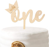 American Elm "Wild One" Cake Topper Wooden Nature Themed Decor for 1st Birthdays & Baby Showers, Rustic Woodland Party Supplies