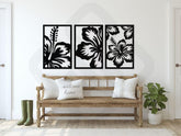 tropical floral wall art for living room