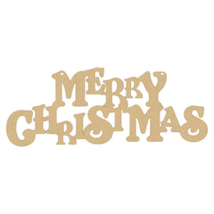 Wooden 'Merry Christmas' decoration on a white background