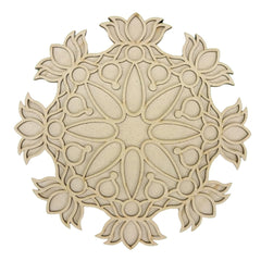American Elm Lotus Floral MDF Rangoli Diwali Decor Mandala Design Wooden Supplies Festival Decor