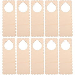 Nine beige fabric strips with scalloped edges on a white background